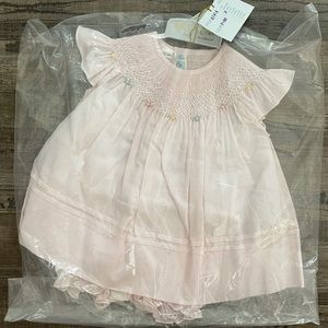 NWT Feltman Brothers Baby Girl Pink Smock Dress